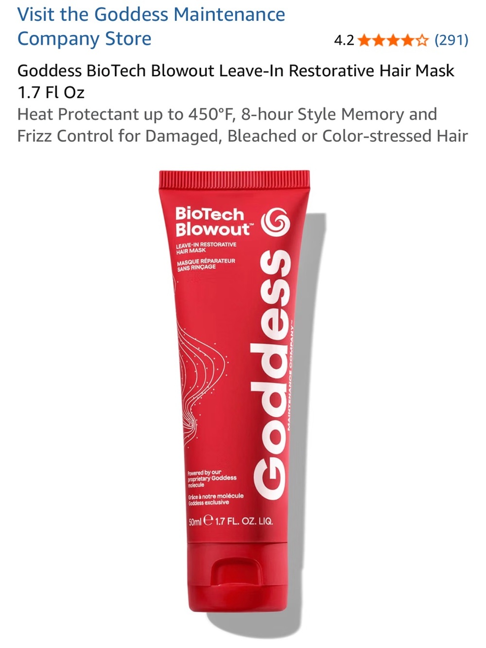 Goddess BioTech Blowout Leave-In Hair Mask - Red Tube
